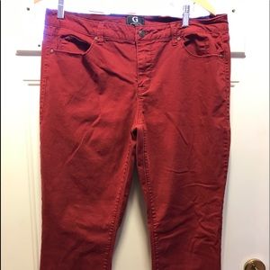 Giuliana burgundy boyfriend jeans